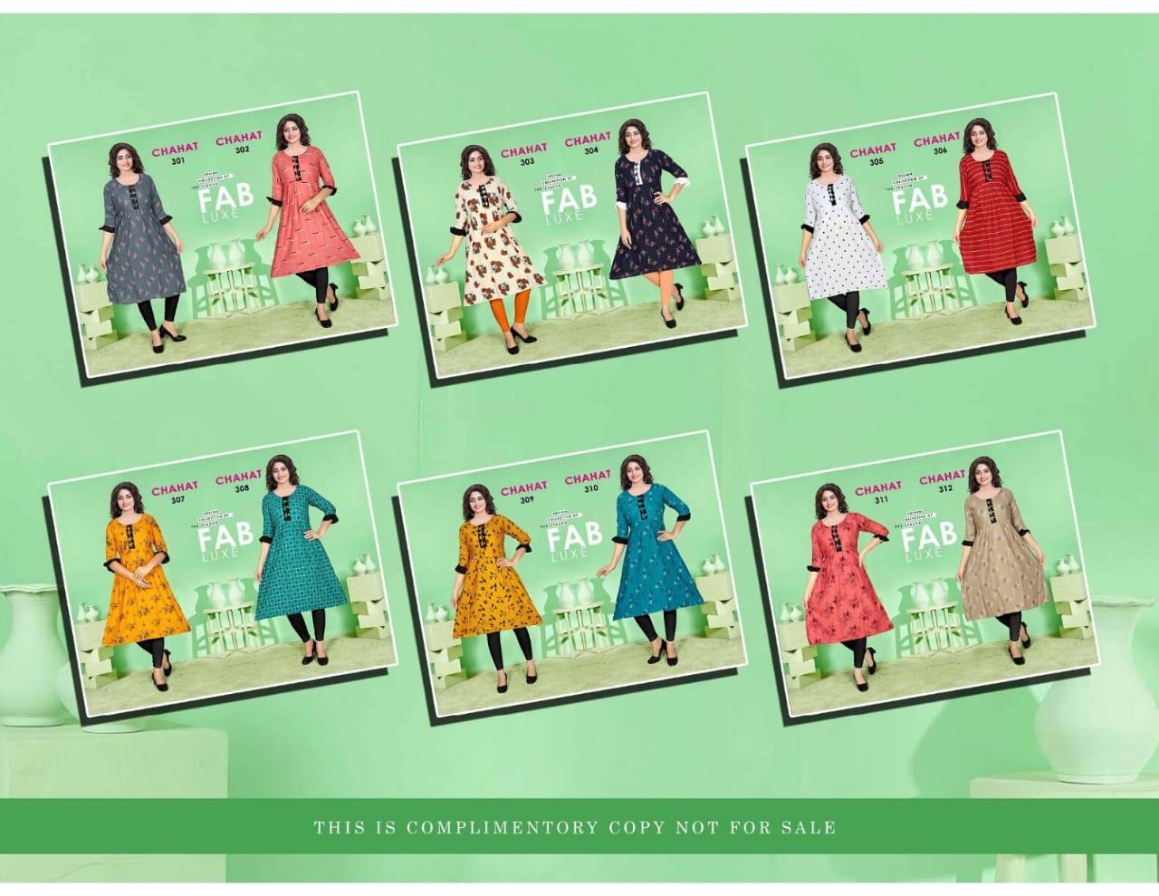 Chahat 3 Latest Fancy Casual Wear Anarkali Style Rayon Printed Flair Style Kurti Collection